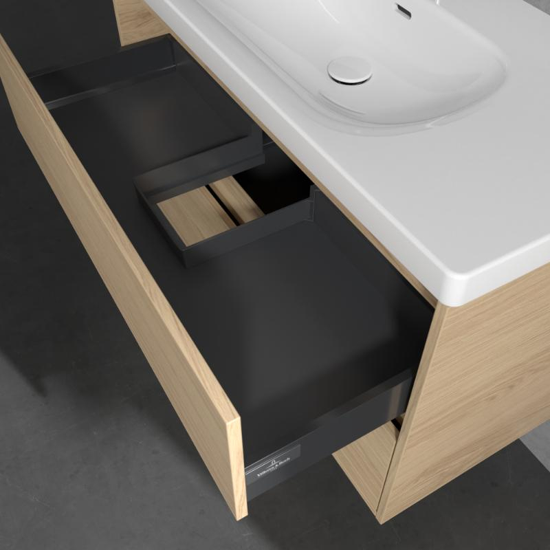 Mobilier suspendat lavoar Villeroy & Boch Skyla 100 cm, 2 sertare Soft Close, Nordic Oak